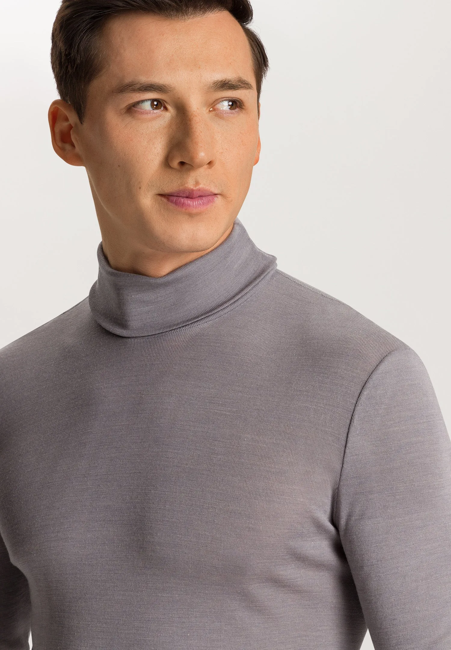 Woolen Silk M Thermal Turtleneck | Nordic Grey 73403-2686