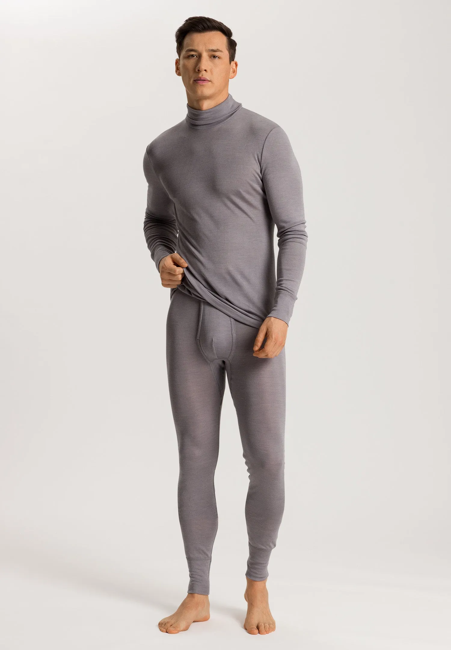 Woolen Silk M Thermal Turtleneck | Nordic Grey 73403-2686