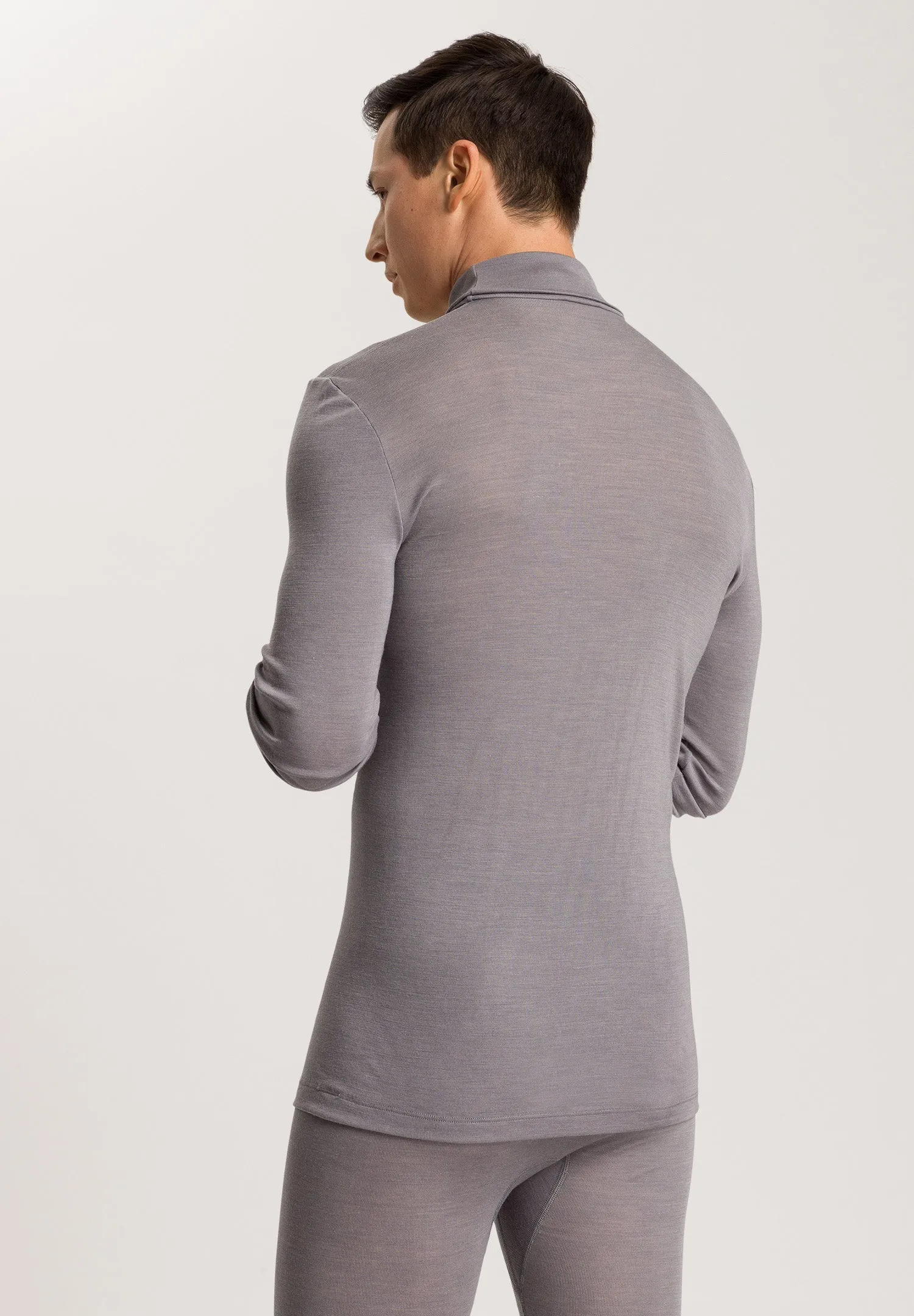 Woolen Silk M Thermal Turtleneck | Nordic Grey 73403-2686