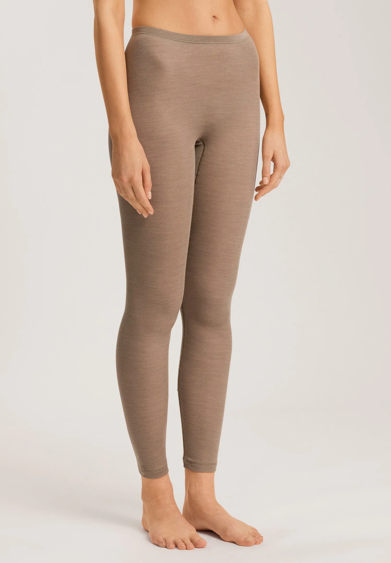 Woolen Silk W Long Leg | Taupe 71422-2847