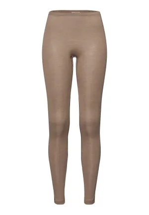 Woolen Silk W Long Leg | Taupe 71422-2847