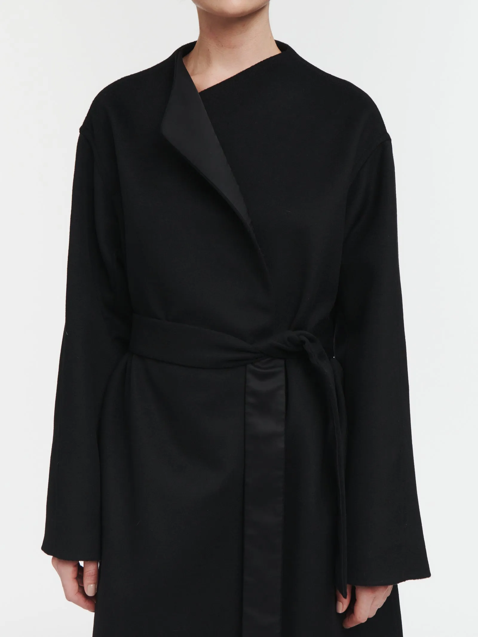 Wrap Coat in Black