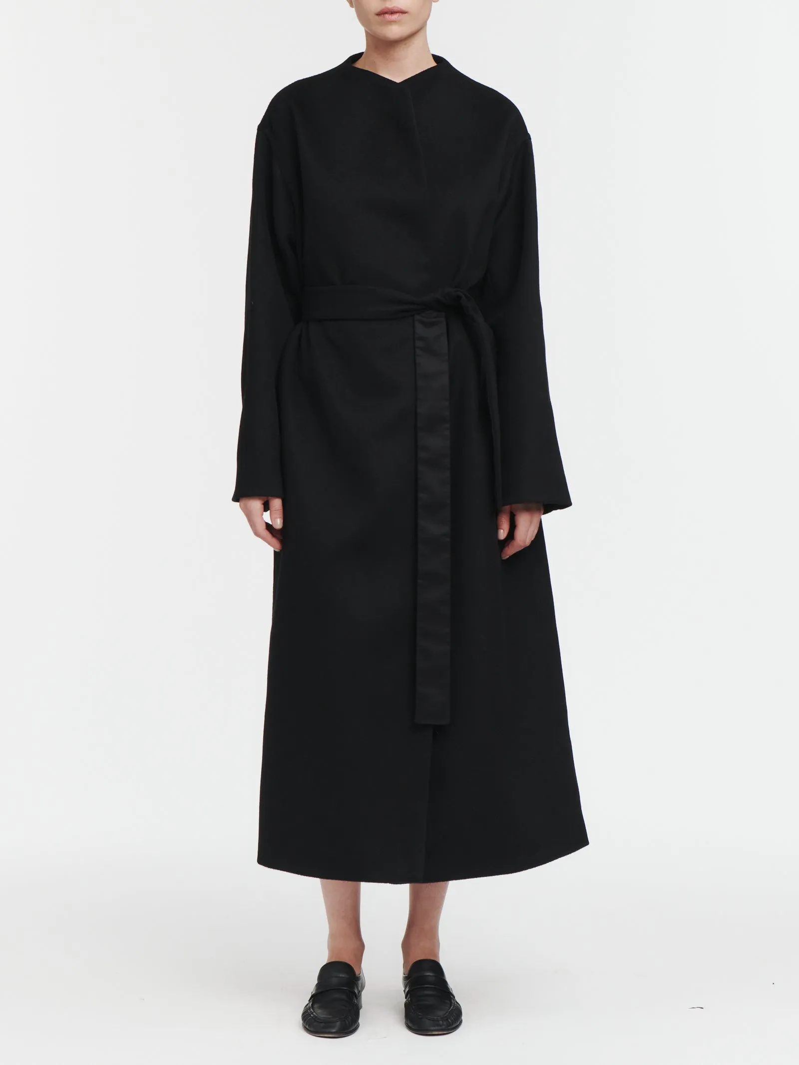 Wrap Coat in Black