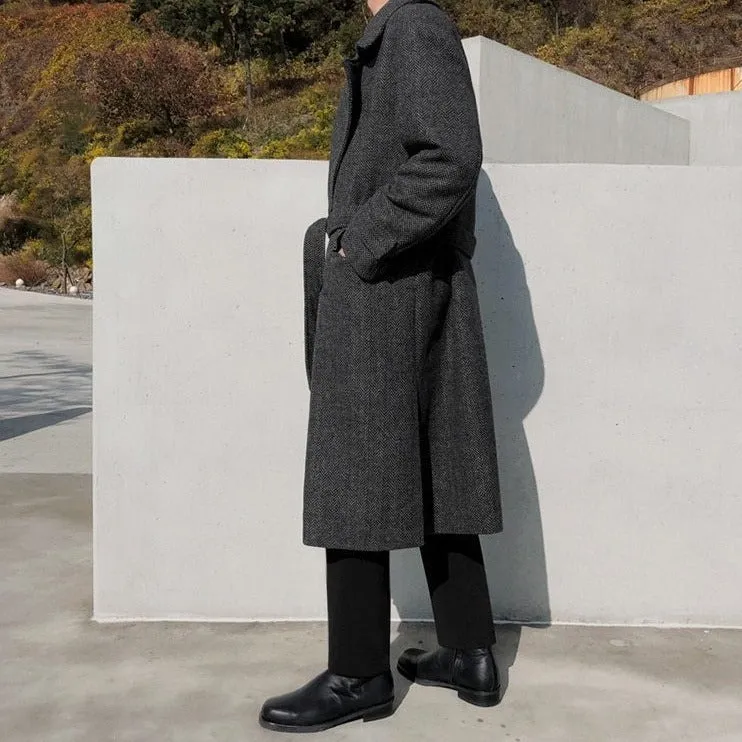 xiangtuibao - HERRINGBONE TRENCH COAT