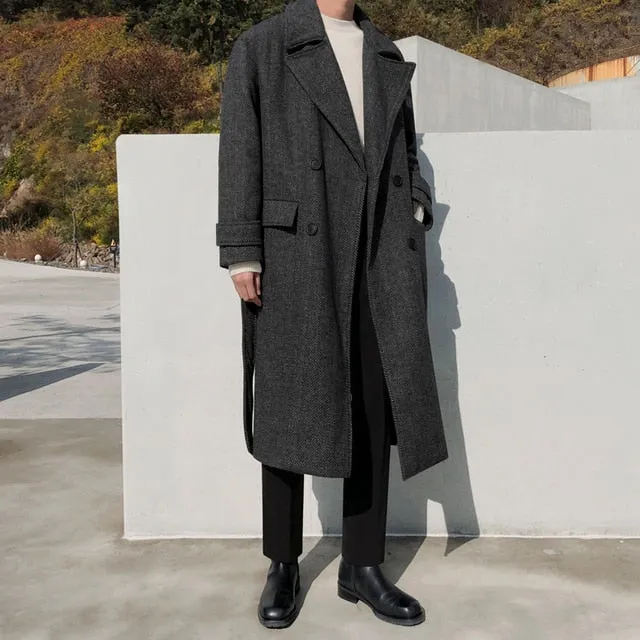 xiangtuibao - HERRINGBONE TRENCH COAT