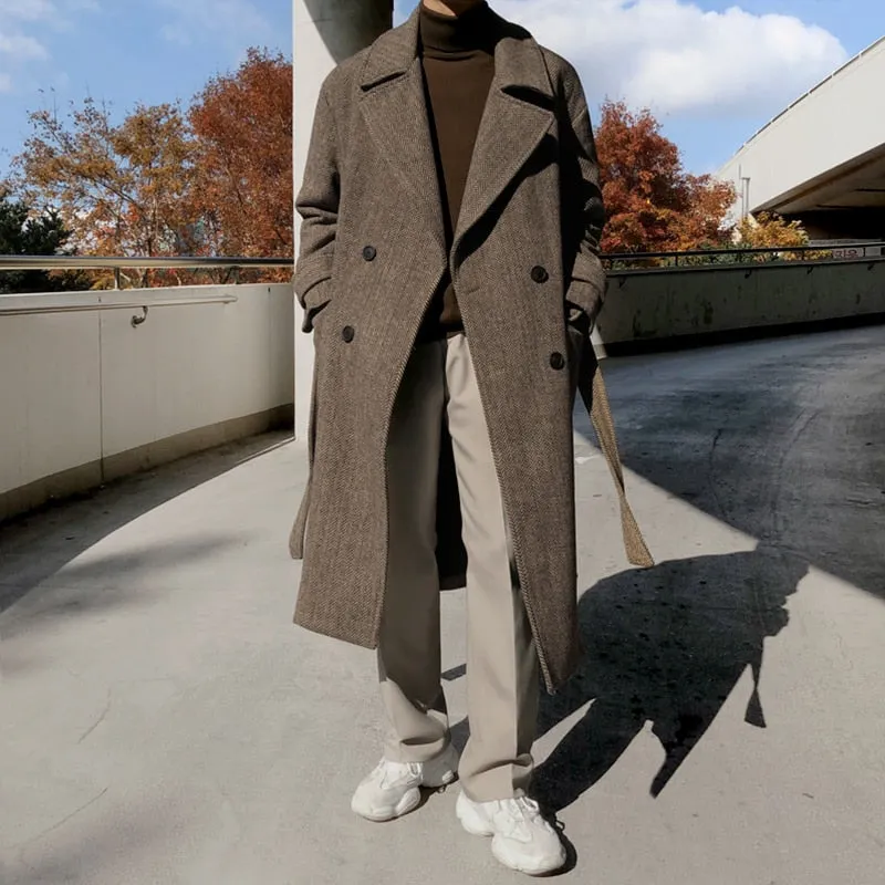 xiangtuibao - HERRINGBONE TRENCH COAT