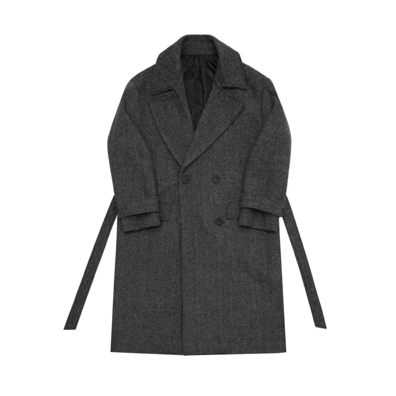 xiangtuibao - HERRINGBONE TRENCH COAT