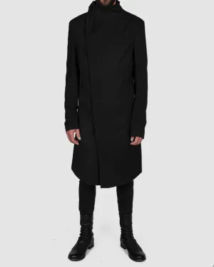 Zip up fitted wool coat